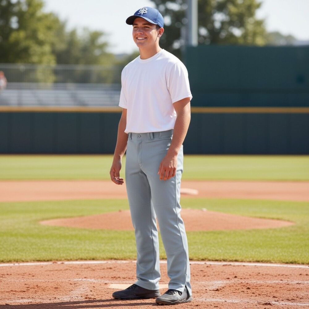 Champro Triple Crown Youth XL Baseball Pants Gray Open Bottom / Zip Athletic NWT